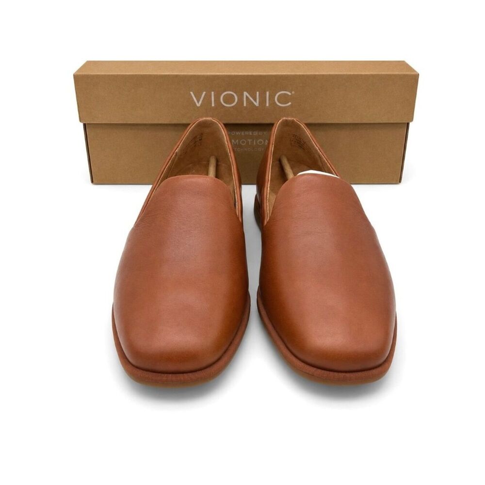 Vionic Willa 2.0 Tan Leather Loafer Flats Womens 9.5 Wide Arch Support APMA - Picture 6 of 9